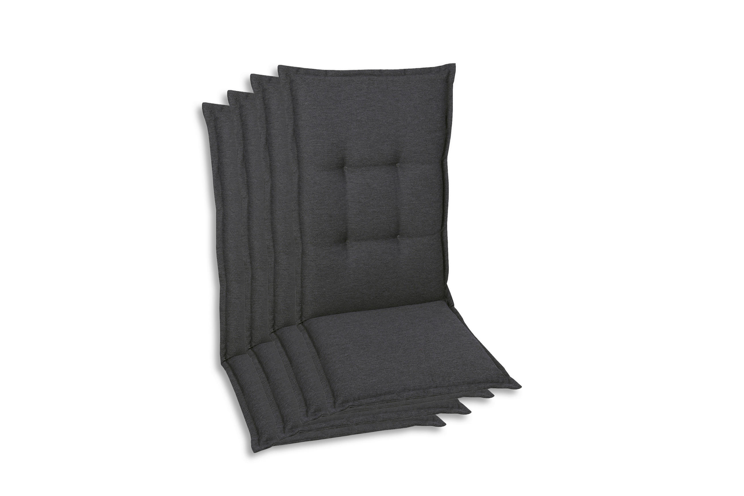 SESSELAUFLAGENSET Uni  - Anthrazit, Basics, Textil (50/7/108cm)