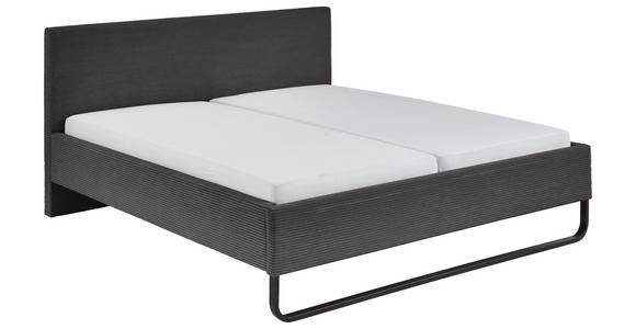 POLSTERBETT Grau 180/200 cm - Schwarz/Grau, Basics, Textil/Metall (180/200cm) - Xora