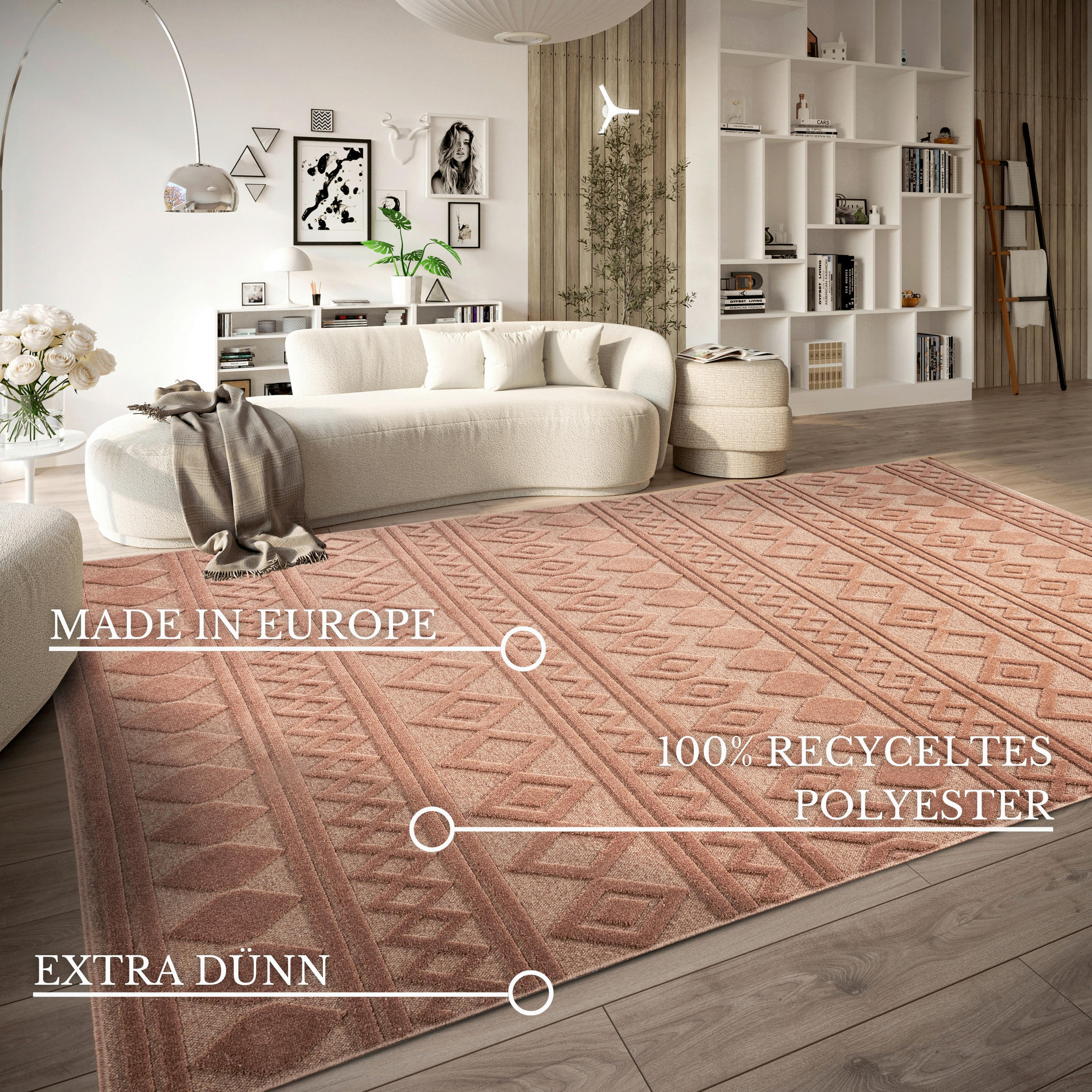 FLACHWEBETEPPICH 200/290 cm Kollektion 1879 Kupferfarben  - Kupferfarben, Design, Textil (200/290cm) - Villeroy & Boch