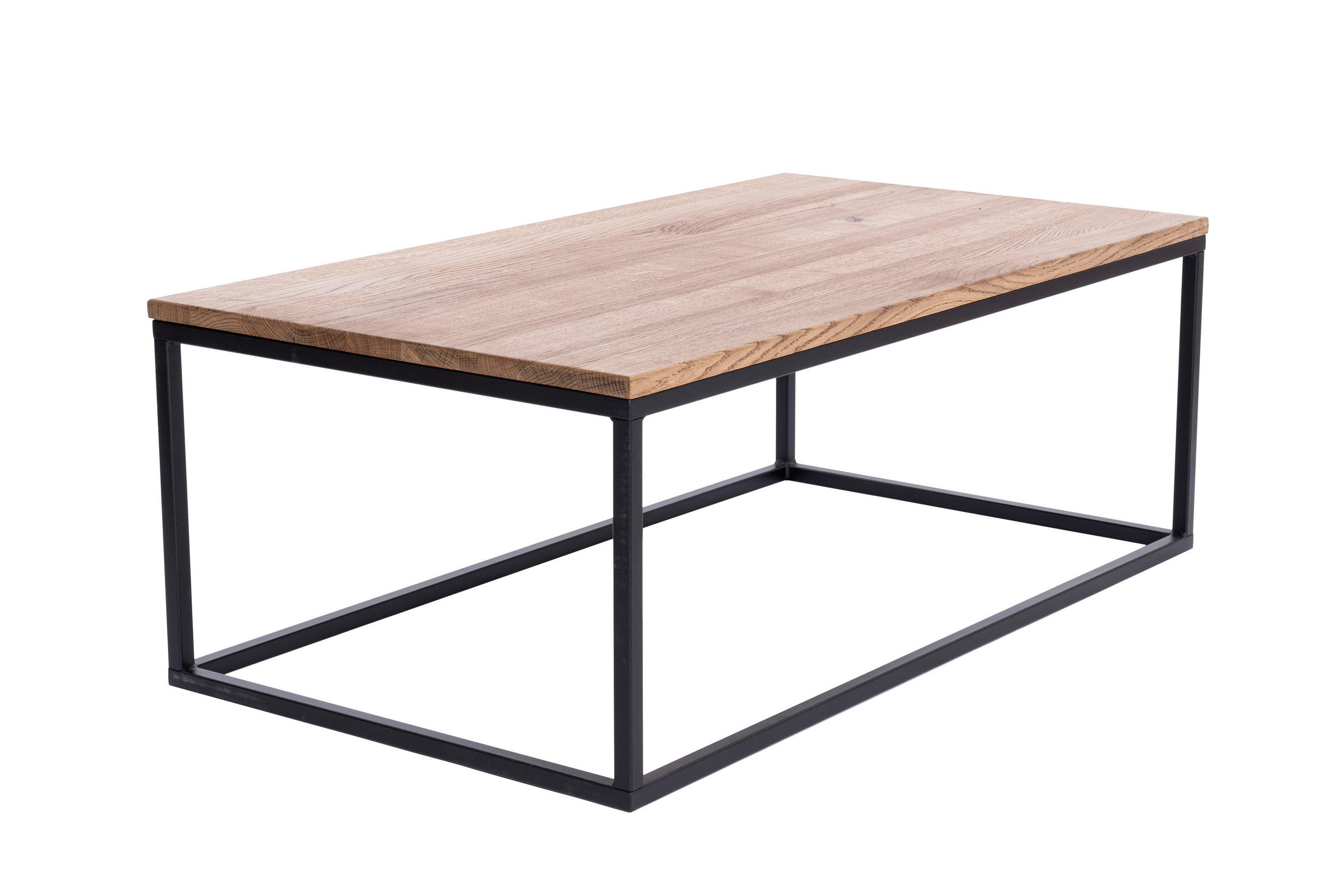 COUCHTISCH in Holz, Metall 110/60/40 cm  - Eichefarben/Schwarz, Natur, Holz/Metall (110/60/40cm)