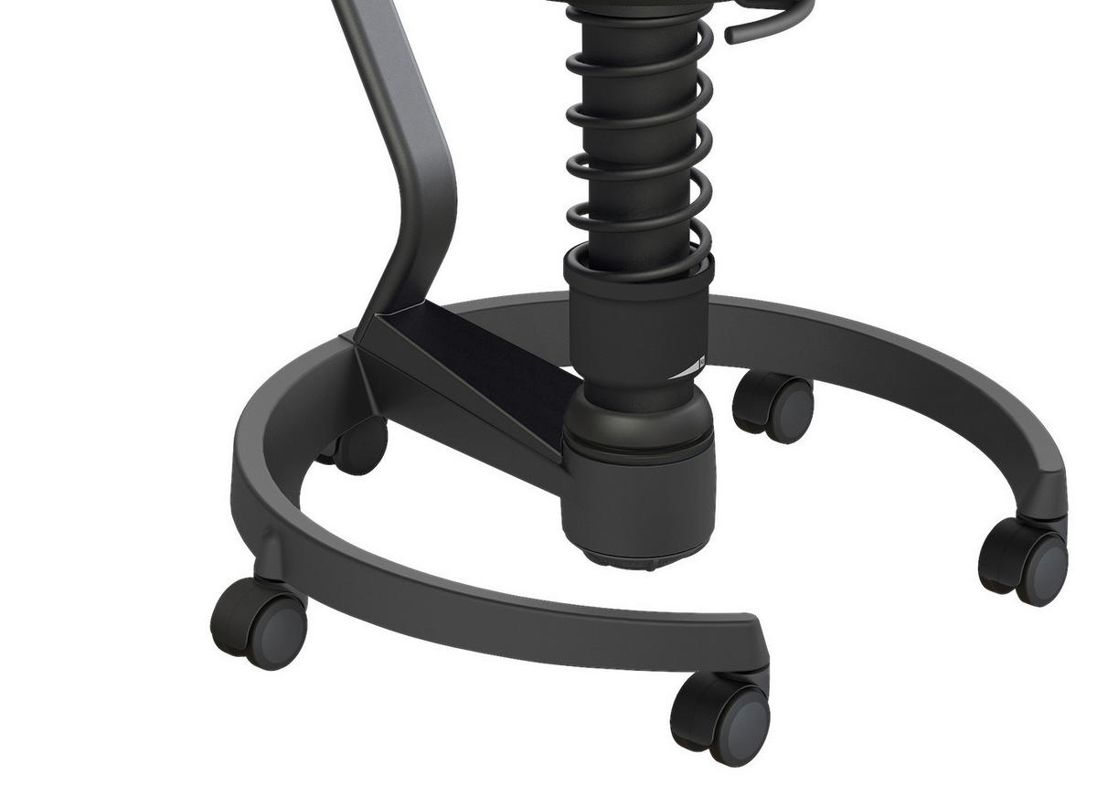 BÜROHOCKER Wollmischung Grau, Schwarz  - Schwarz/Grau, Basics, Kunststoff/Textil (55/105,115/55cm) - Aeris