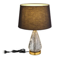 BORDSLAMPA 35/54 cm   - mässingsfärgad/svart, Klassisk, metall/textil (35/54cm) - Globo