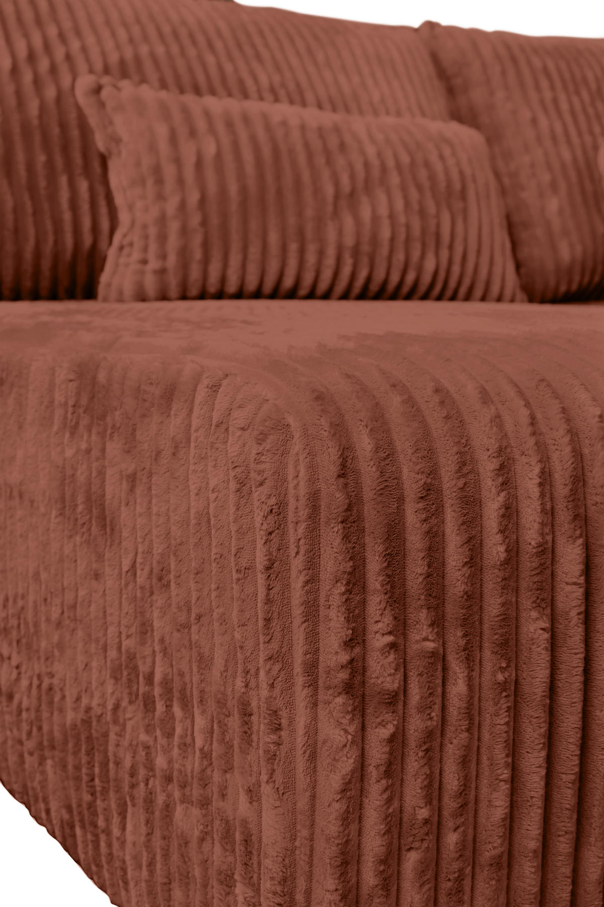 ECKSOFA in Cord Bronzefarben  - Schwarz/Bronzefarben, Modern, Holz/Textil (145/210cm) - MID.YOU
