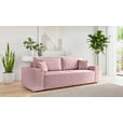 SCHLAFSOFA  mit Rücken echt, Armteil links, Armteil rechts Cord Altrosa  - Schwarz/Altrosa, Design, Kunststoff/Textil (261/95/108cm) - Xora