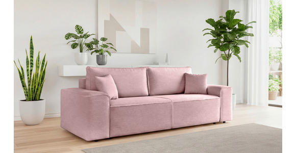 SCHLAFSOFA  mit Rücken echt, Armteil links, Armteil rechts Cord Altrosa  - Schwarz/Altrosa, Design, Kunststoff/Textil (261/95/108cm) - Xora