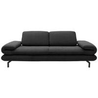 2,5-SITZER mit Funktionen Webstoff Dunkelgrau  - Dunkelgrau/Schwarz, Design, Textil/Metall (224 (284)/83 (110)/98cm) - LOOKS by W.Joop