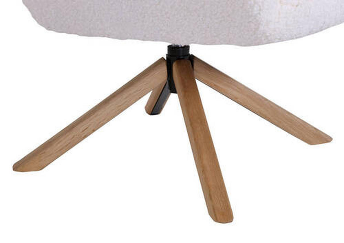 SESSEL in Bouclé Weiß  - Weiß, Design, Holz/Textil (75/95/85cm) - Lomoco
