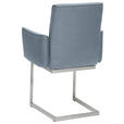 ARMLEHNSTUHL  in Stahl Mikrofaser  - Blau/Edelstahlfarben, Design, Holzwerkstoff/Textil (63/91/60cm) - Dieter Knoll