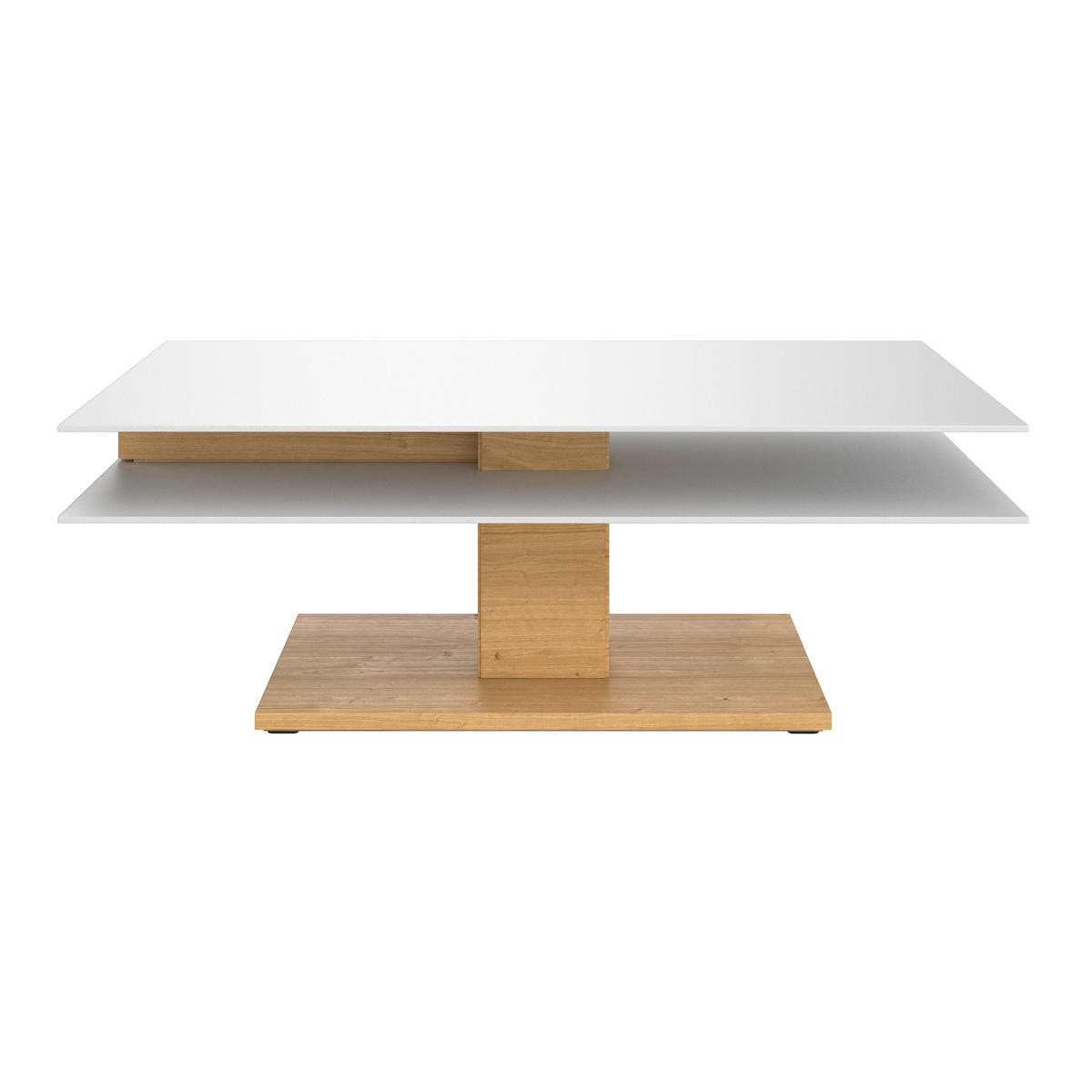 COUCHTISCH in Holz, Glas, Holzwerkstoff 120/75/43 cm  - Weiss/Eichefarben, Design, Glas/Holz (120/75/43cm) - Voglauer