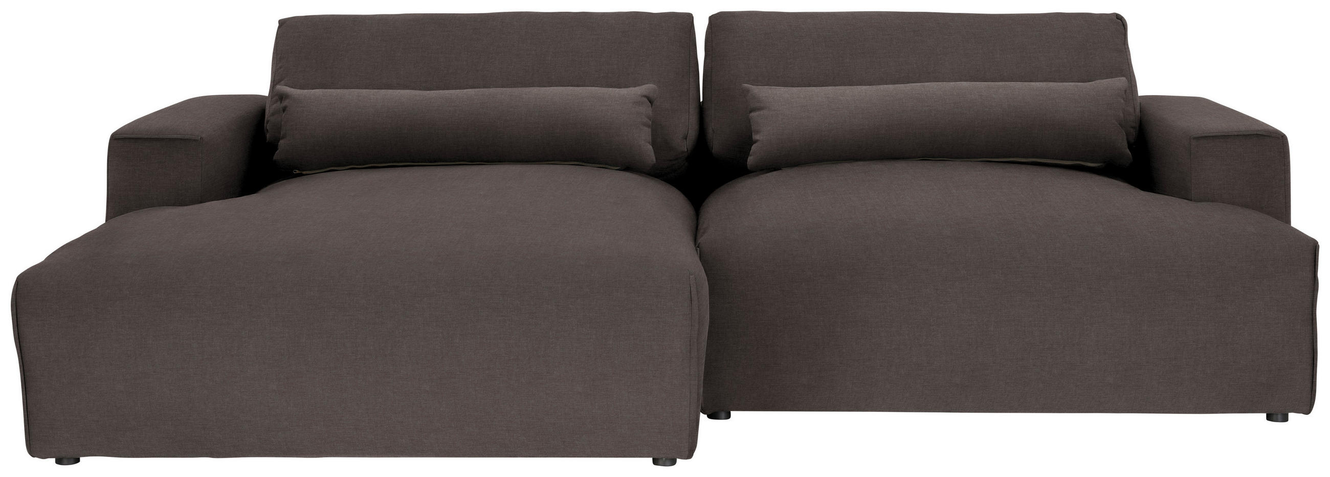 ECKSOFA Struktur Dunkelbraun  - Dunkelbraun/Schwarz, Design, Kunststoff/Textil (187/267cm) - Stylife
