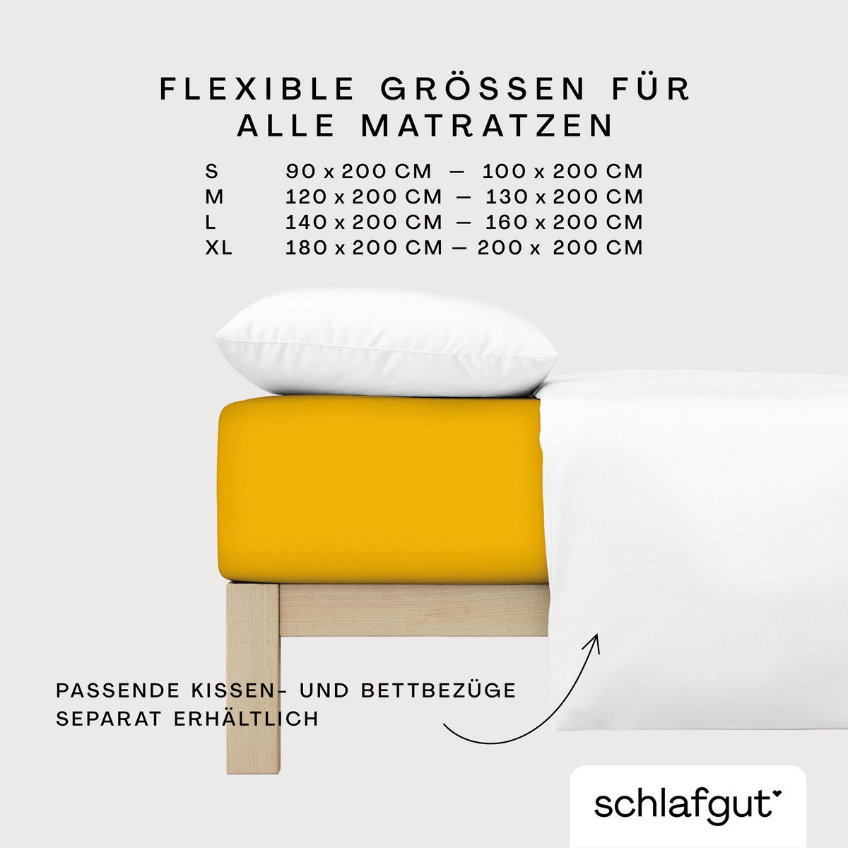 SPANNLEINTUCH 100/200 cm Frottee  - Dunkelgelb, Basics, Textil (100/200cm) - Schlafgut