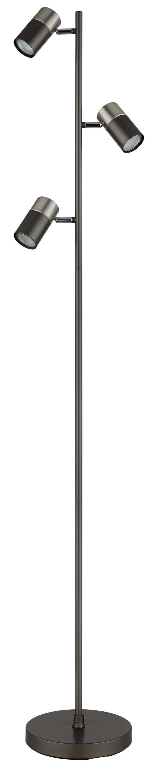 STEHLEUCHTE Solin 23/154 cm  - Schwarzchrom/Schwarz, Design, Kunststoff/Metall (23/154cm) - Globo