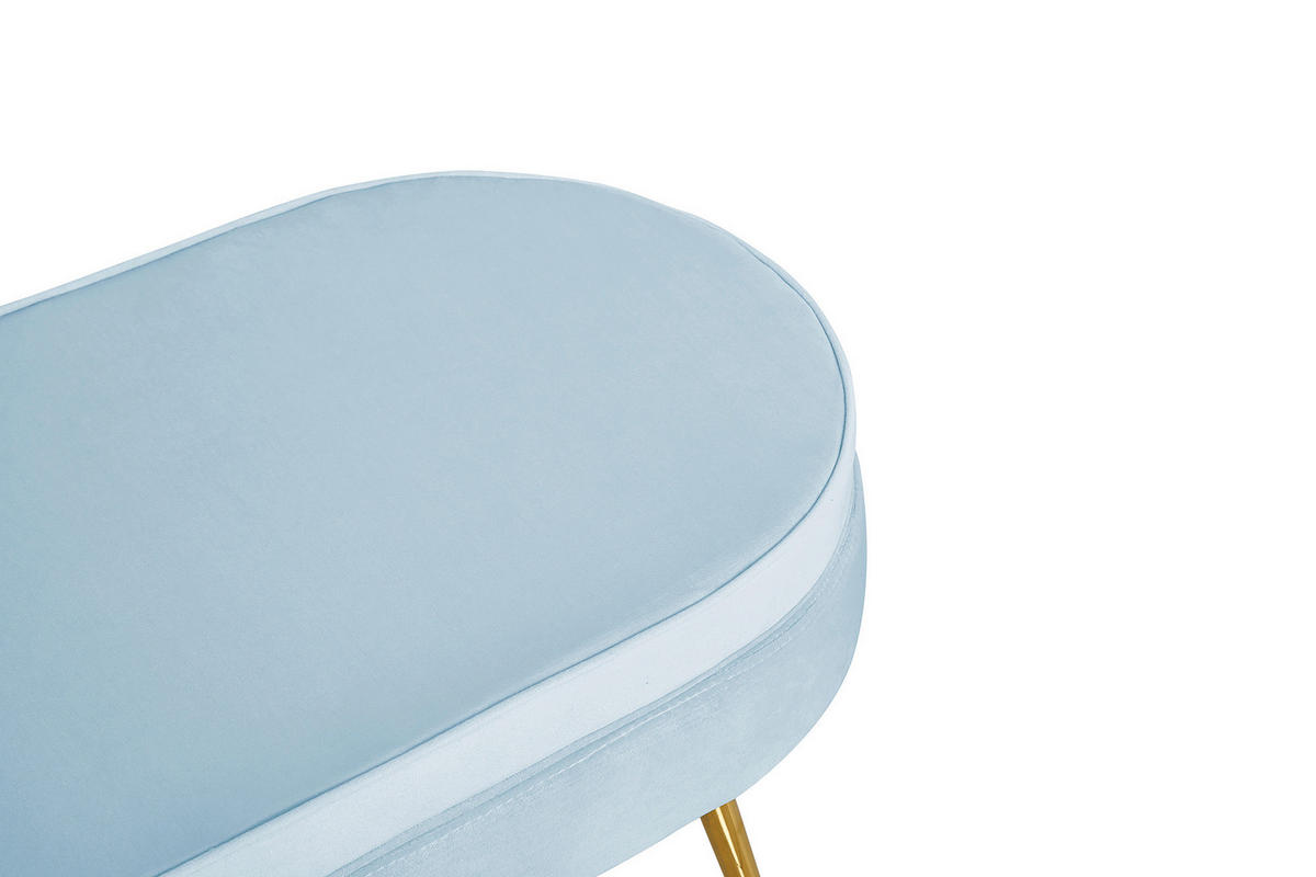 HOCKER in Textil Hellgrau  - Goldfarben/Hellgrau, MODERN, Textil/Metall (99/40/44cm) - Livetastic