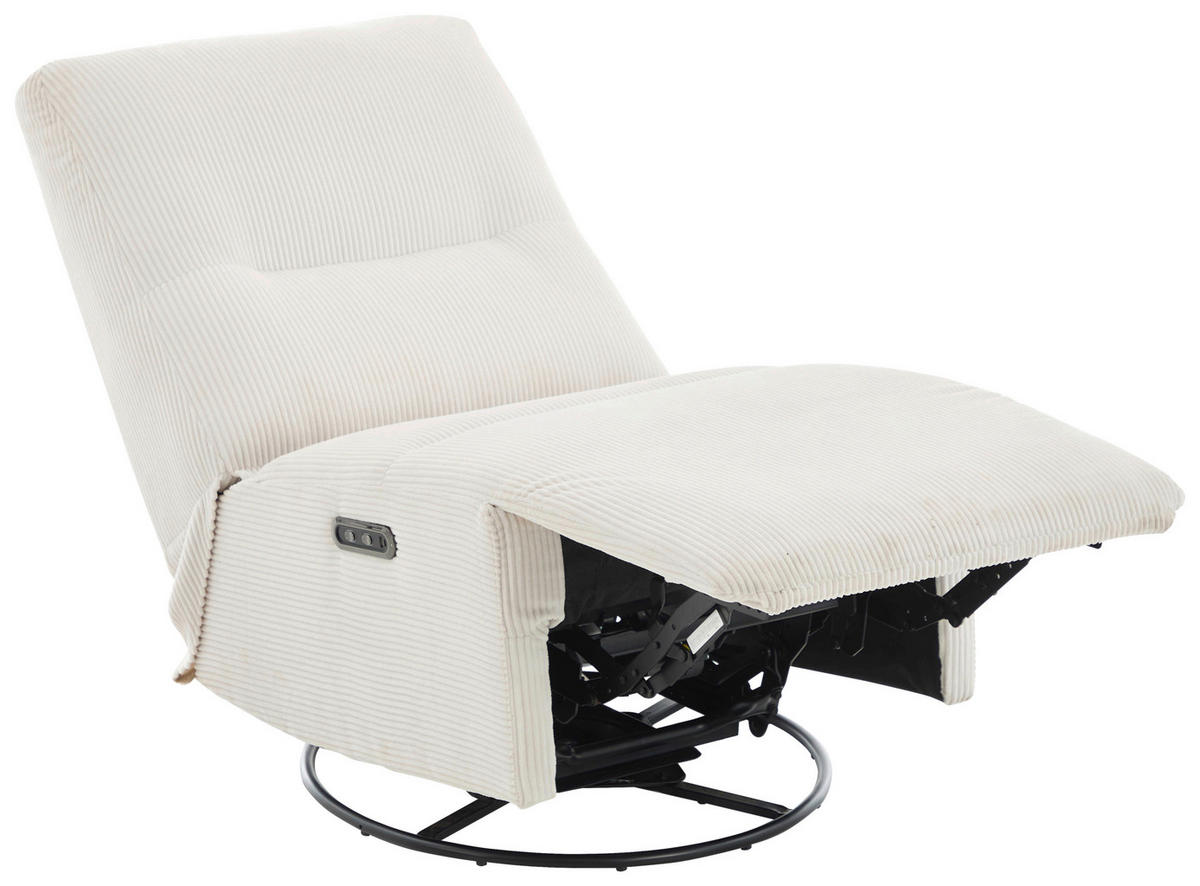 RELAXSESSEL in Textil Creme  - Creme/Schwarz, Design, Textil/Metall (74/105/92cm) - Carryhome