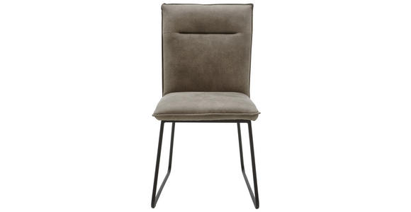 STUHL Mikrofaser Schwarz, Schlammfarben - Schlammfarben/Schwarz, Design, Textil/Metall (47/87/62cm) - Valnatura