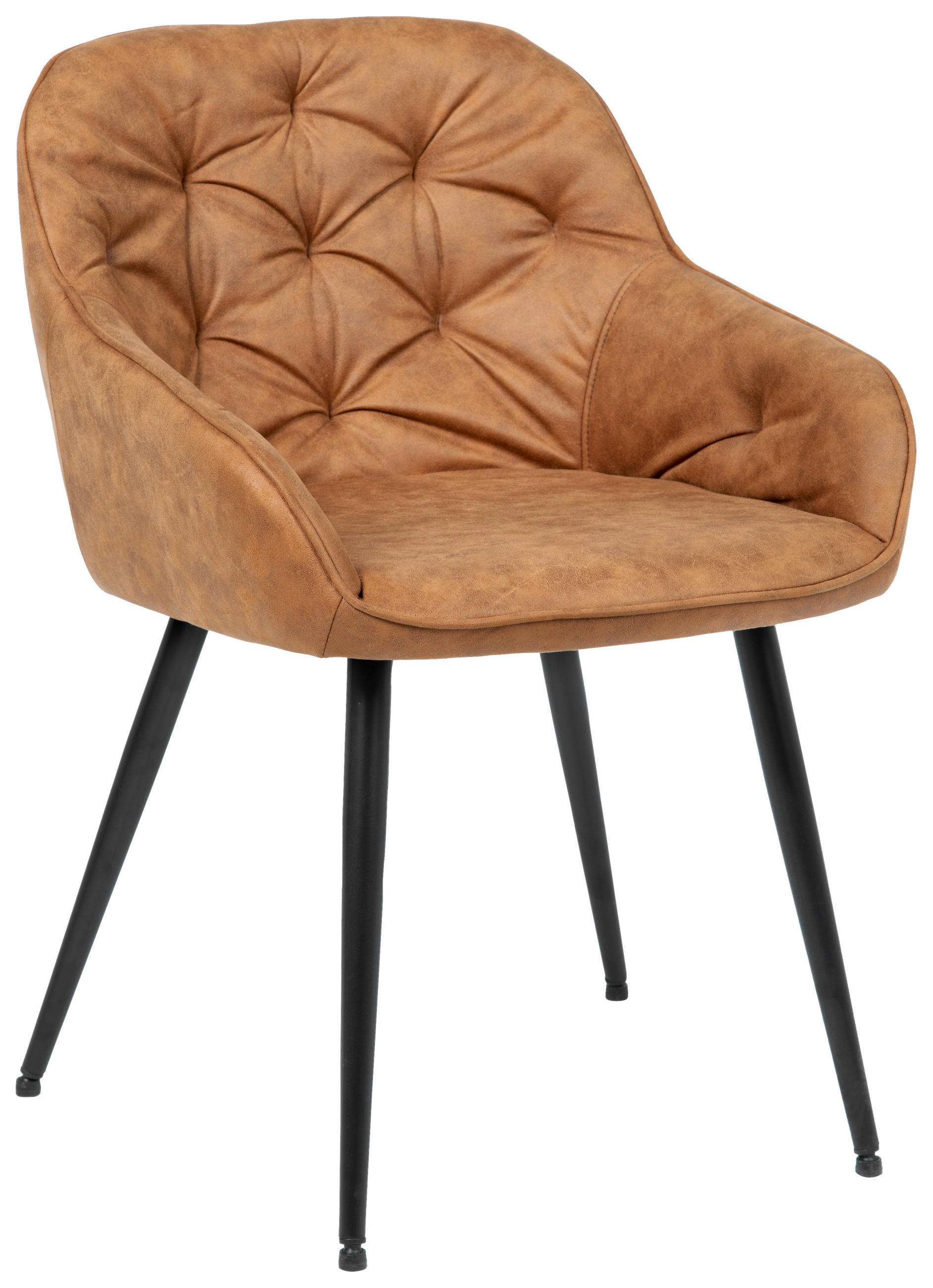 SCAUN CU BRAȚE in maro  - maro/negru, Romantik / Landhaus, metal/textil (55/80/61cm) - Livetastic