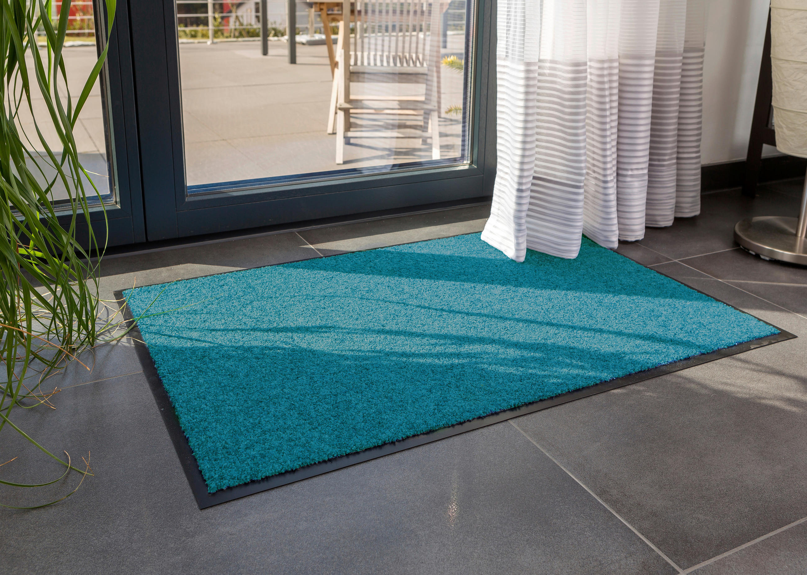 FUßMATTE 60/80 cm Diamant  - Türkis, Basics, Textil (60/80cm) - Esposa