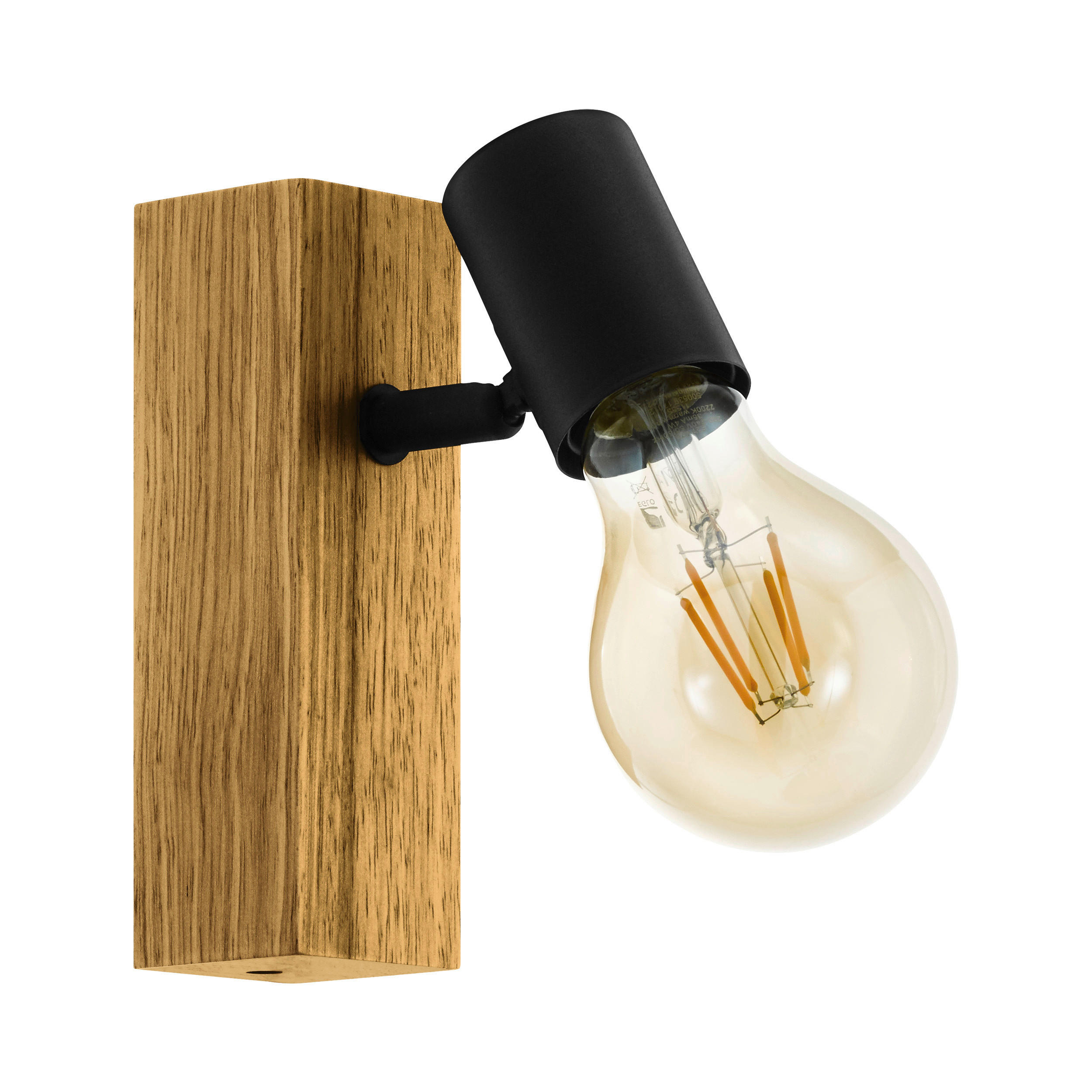 SPOTLIGHT   - brun/svart, Natur, metall/trä (5/16,5cm) - Eglo