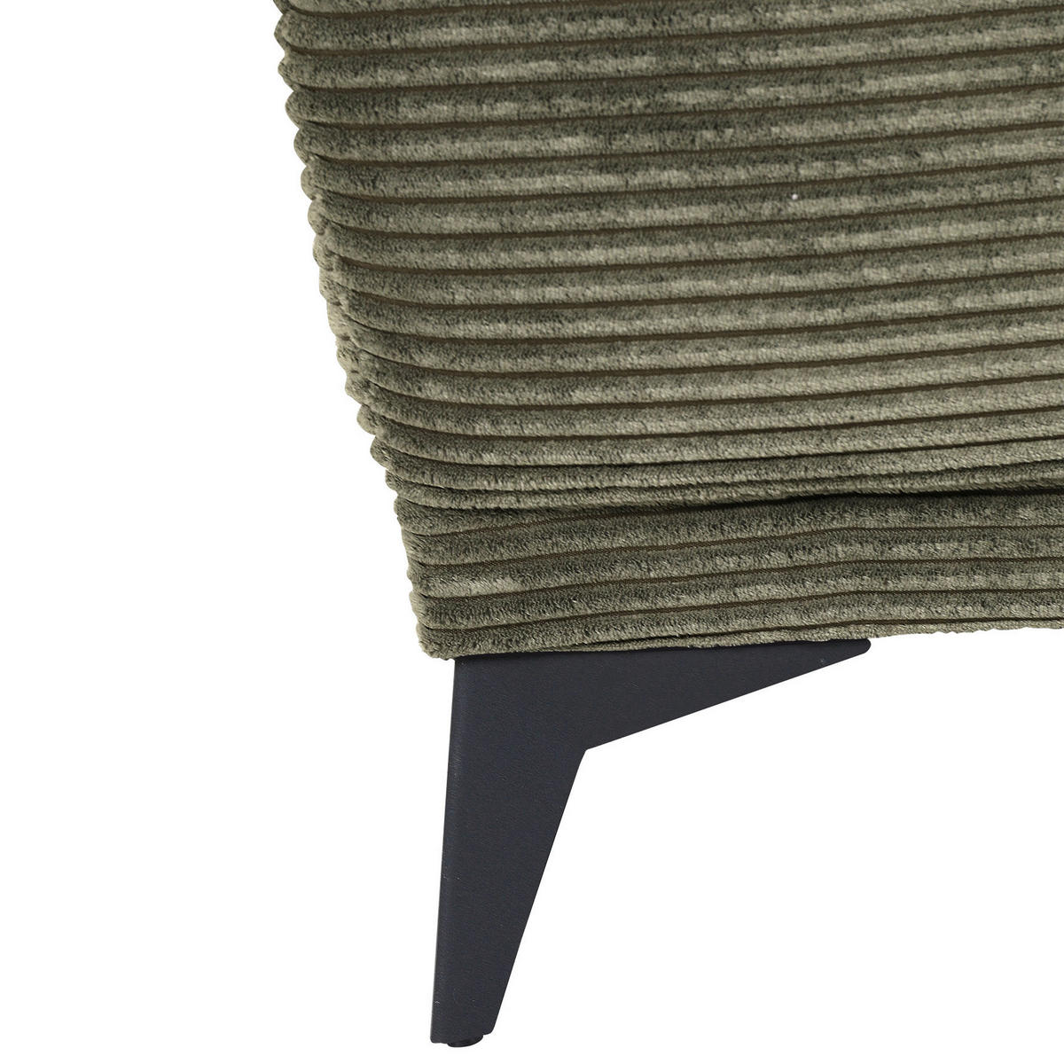 ECKSOFA in Cord Dunkelgrün  165/295 cm  - Dunkelgrün/Schwarz, KONVENTIONELL, Textil/Metall (165/295cm) - Carryhome