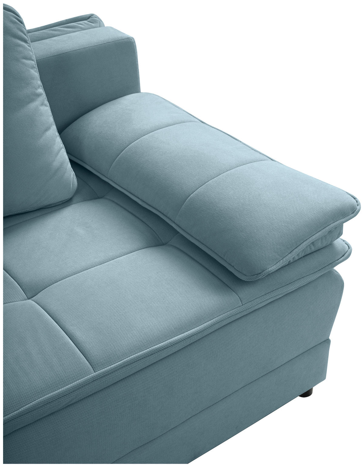 SCHLAFSOFA  mit Liegefunktion Webstoff Hellblau  - Schwarz/Hellblau, MODERN, Kunststoff/Textil (202/73-92/105cm) - MID.YOU