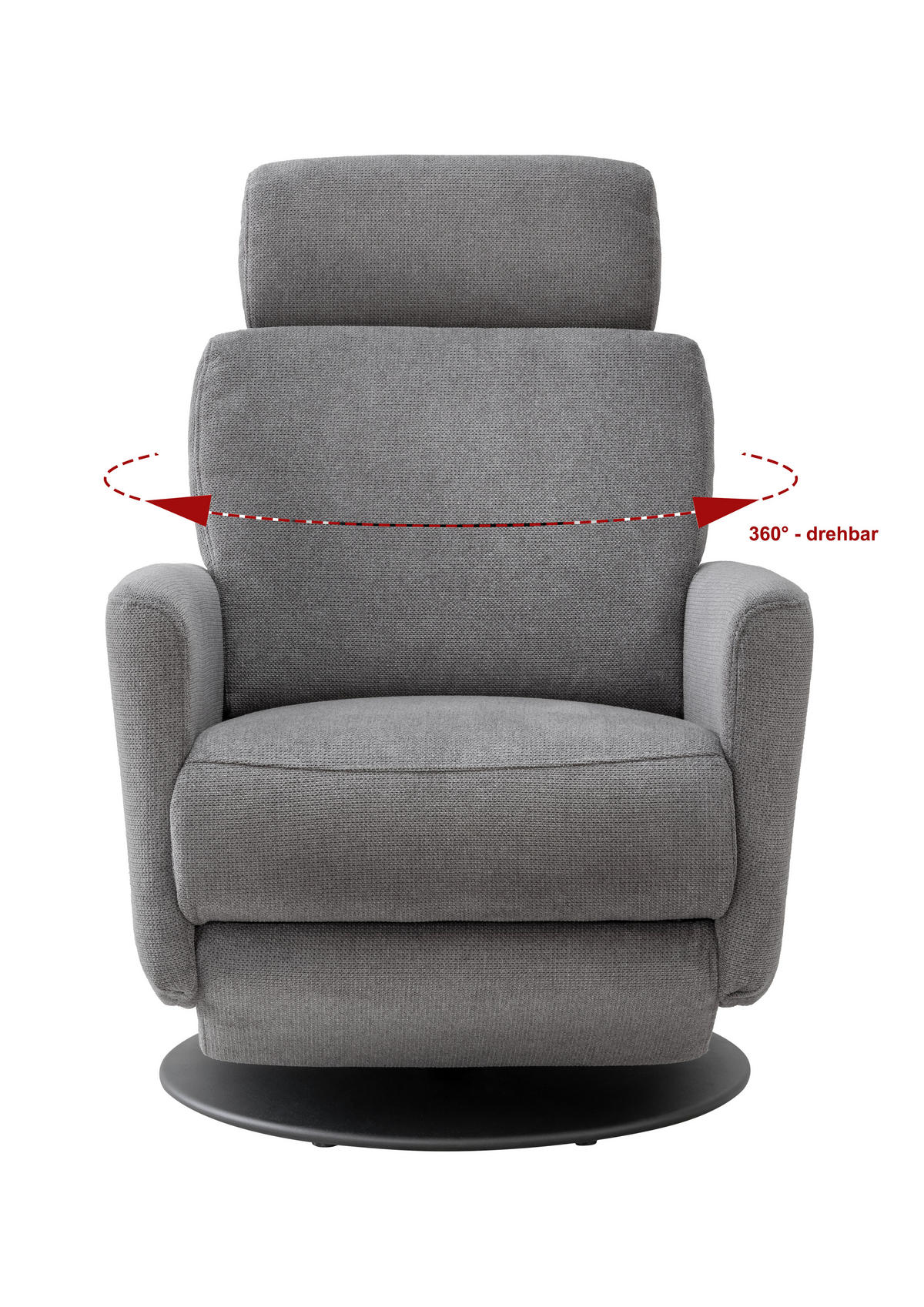 RELAXSESSEL in Textil Dunkelgrau  - Dunkelgrau/Schwarz, Modern, Textil/Metall (77/105/87-154cm) - Livetastic