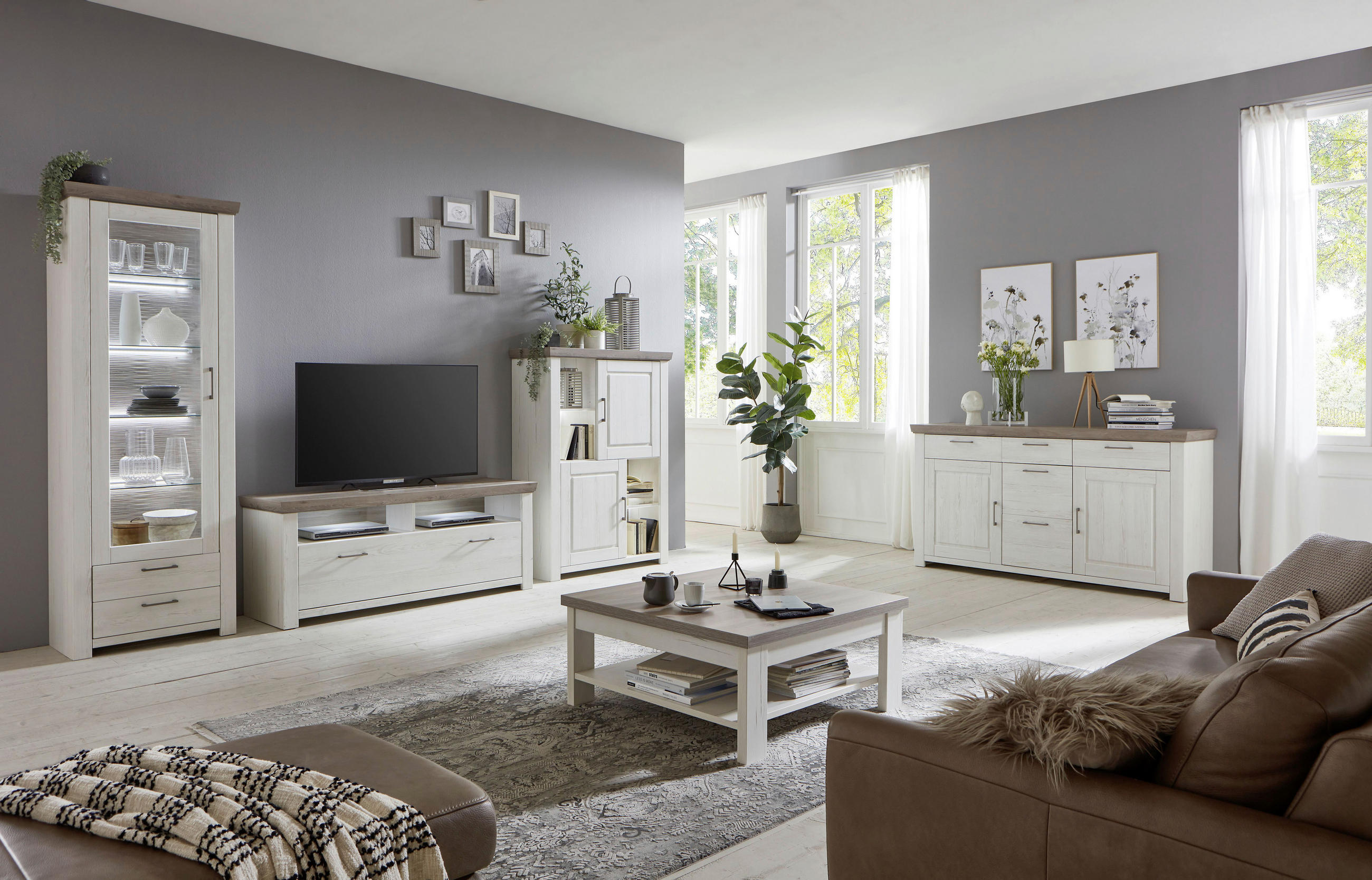 COUCHTISCH in Holzwerkstoff 90/90/40 cm - Eichefarben/Pinienfarben, Lifestyle, Holzwerkstoff (90/90/40cm) - Landscape