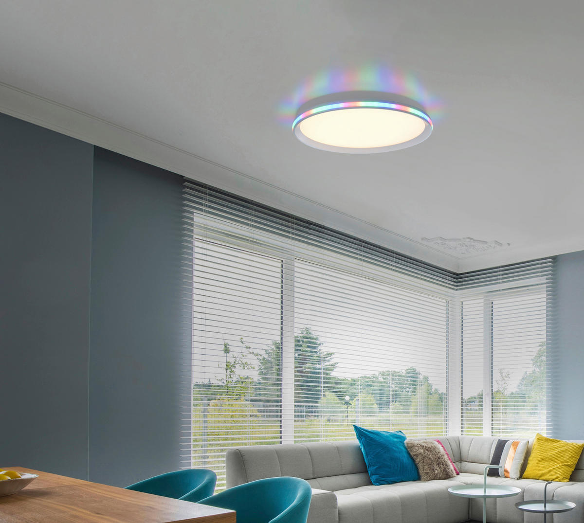 LED-DECKENLEUCHTE 45/45/6 cm  - Weiß, Basics, Kunststoff/Metall (45/45/6cm) - Just Light