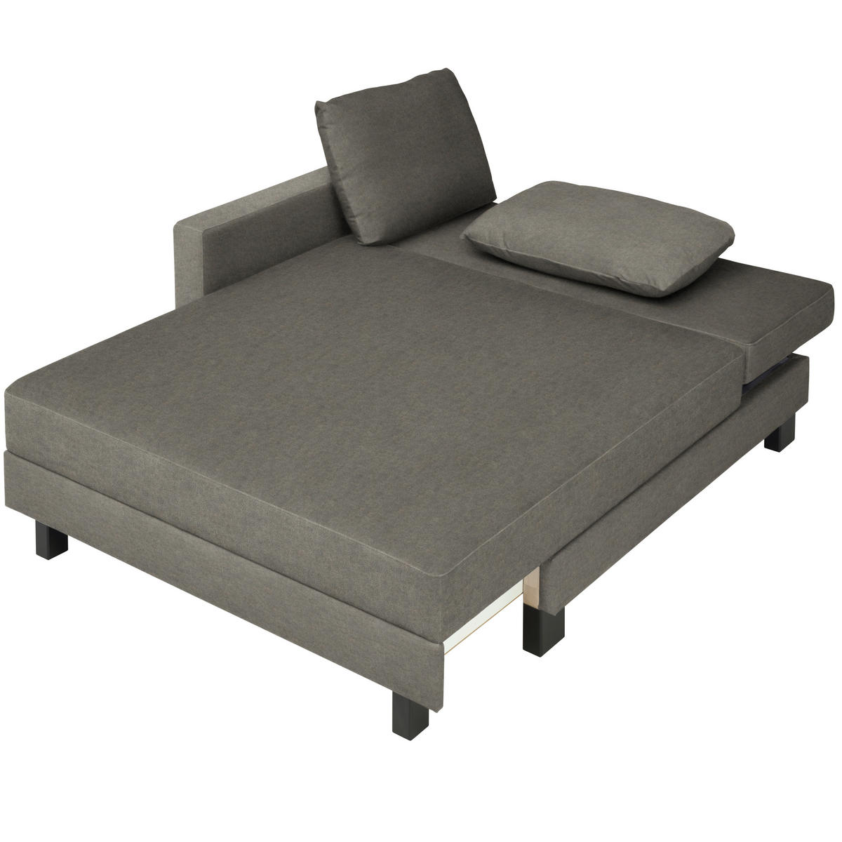 LIEGE  in Velours Hellgrau  - Eiche dunkel/Hellgrau, MODERN, Holz/Textil (137/72/155cm) - Joka