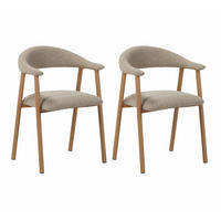 STUHL-SET 2 Stück  in Stahl Bouclé  - Sandfarben, MODERN, Textil/Metall (82/55/55cm) - Livetastic