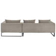 ECKSOFA  in Feincord Sandfarben  284/178 cm  - Sandfarben/Schwarz, KONVENTIONELL, Textil/Metall (284/178cm) - Hom`in