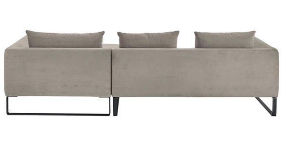 ECKSOFA  in Feincord Sandfarben  284/178 cm  - Sandfarben/Schwarz, KONVENTIONELL, Textil/Metall (284/178cm) - Hom`in