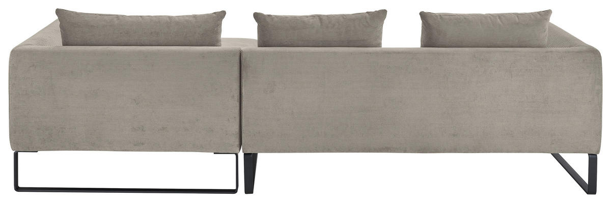 ECKSOFA in Feincord Sandfarben  284/178 cm  - Sandfarben/Schwarz, KONVENTIONELL, Textil/Metall (284/178cm) - Hom`in