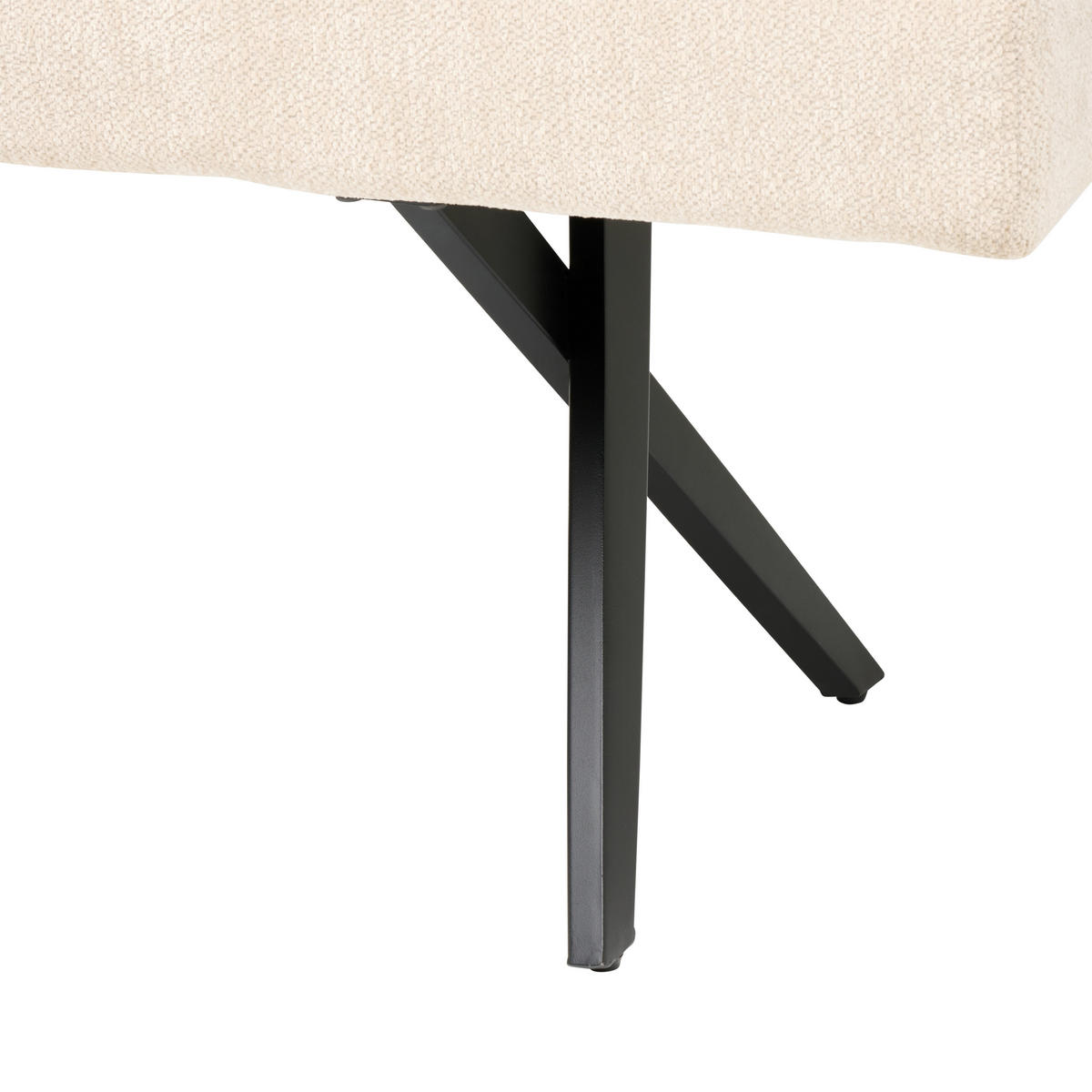 SITZBANK Metall, Textil Beige  - Beige/Schwarz, Konventionell, Textil/Metall (140/49/47cm) - MID.YOU