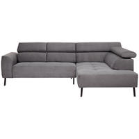 ECKSOFA  in Feincord Anthrazit  280/205 cm  - Anthrazit/Schwarz, Design, Textil/Metall (280/205cm) - Xora