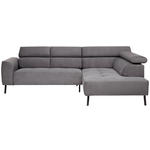 ECKSOFA in Feincord Anthrazit  280/205 cm  - Anthrazit/Schwarz, Design, Textil/Metall (280/205cm) - Xora