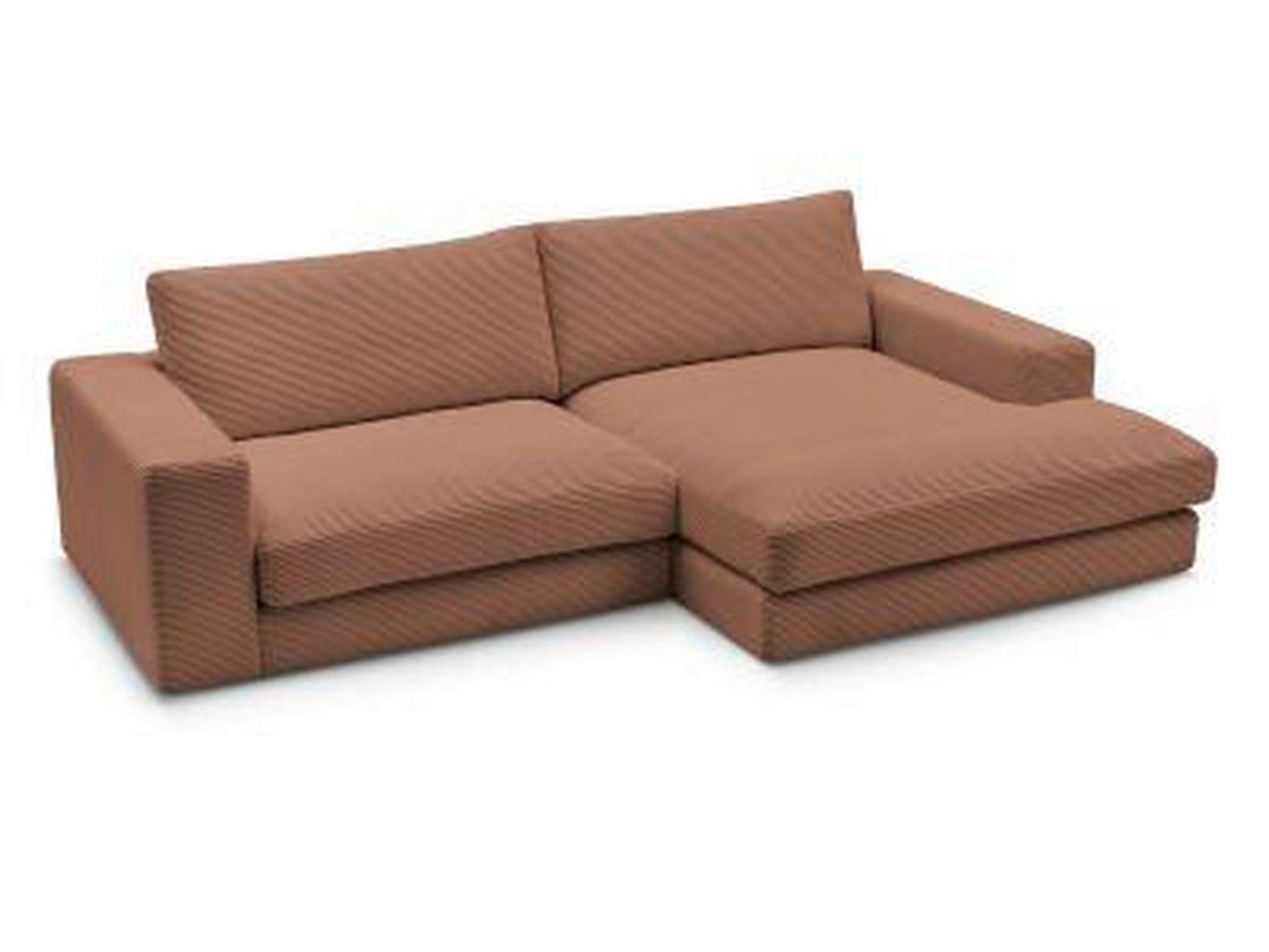 ECKSOFA  LEONARD Orange Cord  - Schwarz/Orange, MODERN, Kunststoff/Textil (274/159cm)
