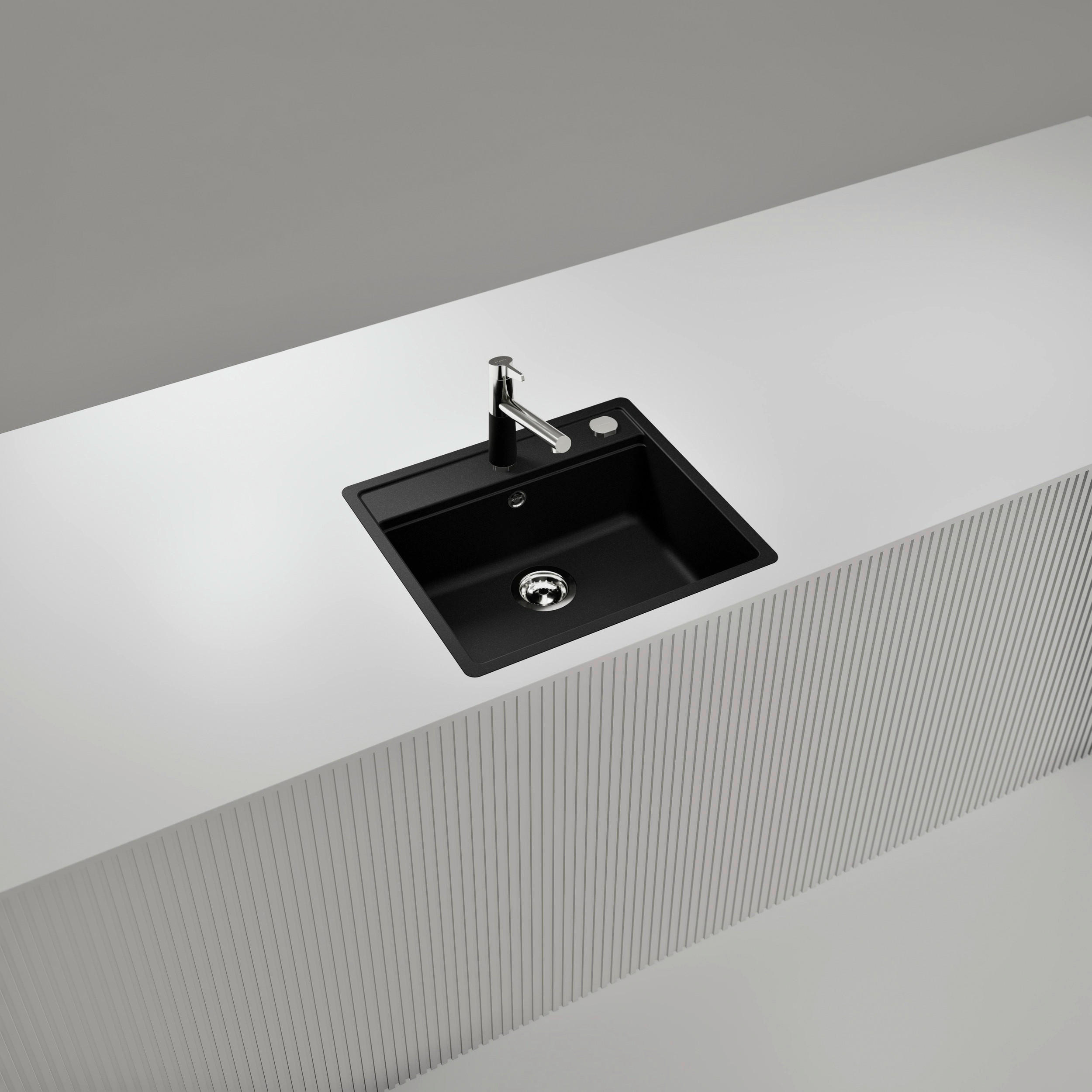SPÜLE MONN100FBMAG  - Dunkelgrau, Basics, Stein (57/29/51cm) - Schock