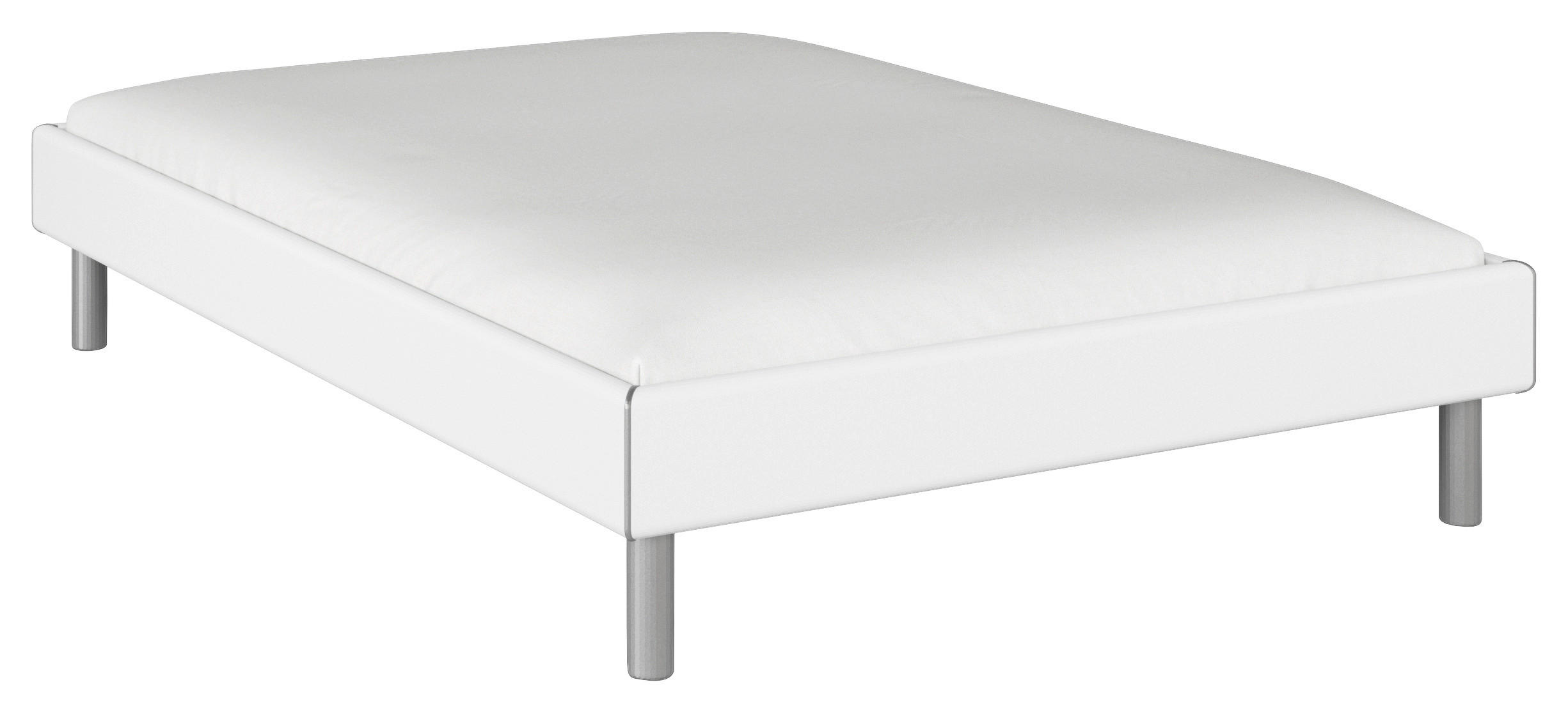 BETT 140/200 cm  in Weiß  - Alufarben/Weiß, Design, Metall (140/200cm) - Carryhome