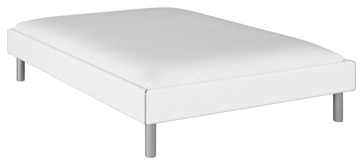 BETT 140/200 cm  in Weiß  - Alufarben/Weiß, Design, Metall (140/200cm) - Carryhome