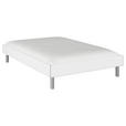 BETT 140/200 cm  in Weiß  - Alufarben/Weiß, Design, Holzwerkstoff/Metall (140/200cm) - Carryhome