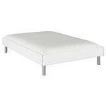 BETT 140/200 cm  in Weiß  - Alufarben/Weiß, Design, Holzwerkstoff/Metall (140/200cm) - Carryhome
