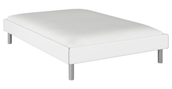 BETT 140/200 cm  in Weiß  - Alufarben/Weiß, Design, Holzwerkstoff/Metall (140/200cm) - Carryhome
