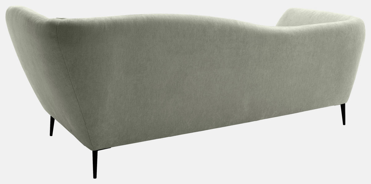 RÉCAMIERE Salbeigrün Chenille Zierkissen, Rücken echt  - Salbeigrün/Schwarz, KONVENTIONELL, Textil/Metall (224/70/97cm) - Hom`in