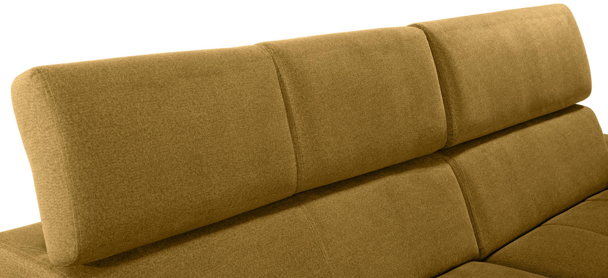 ECKSOFA Ecru Velours  - Ecru/Silberfarben, Design, Holz/Textil (292/183cm) - Livetastic