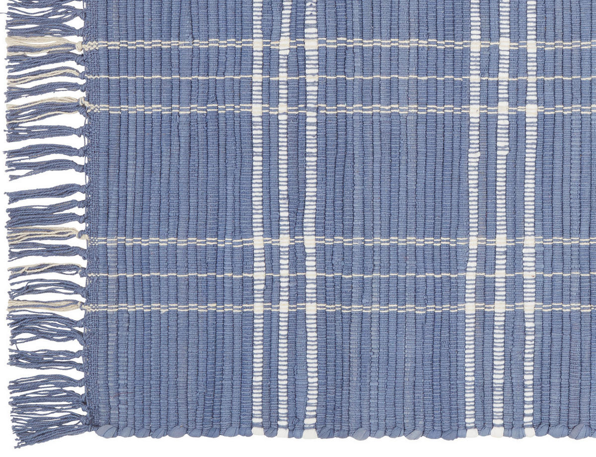 RUČNĚ TKANÝ KOBEREC, 60/90 cm, modrá - modrá, Basics, textil (60/90cm) - Boxxx