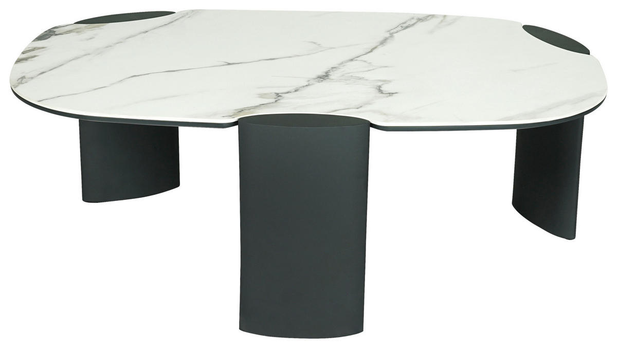 COUCHTISCH 105/65/38 cm oval Anthrazit, Weiß  - Anthrazit/Weiß, Design, Keramik/Holzwerkstoff (105/65/38cm) - Novel