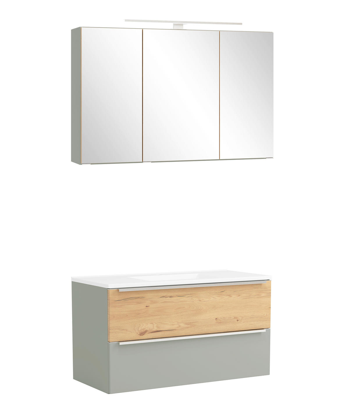 BADEZIMMER 2-teilig  in  - Schilfgrün/Wildeiche, Trend, Glas/Holzwerkstoff (100/200/47cm) - Held
