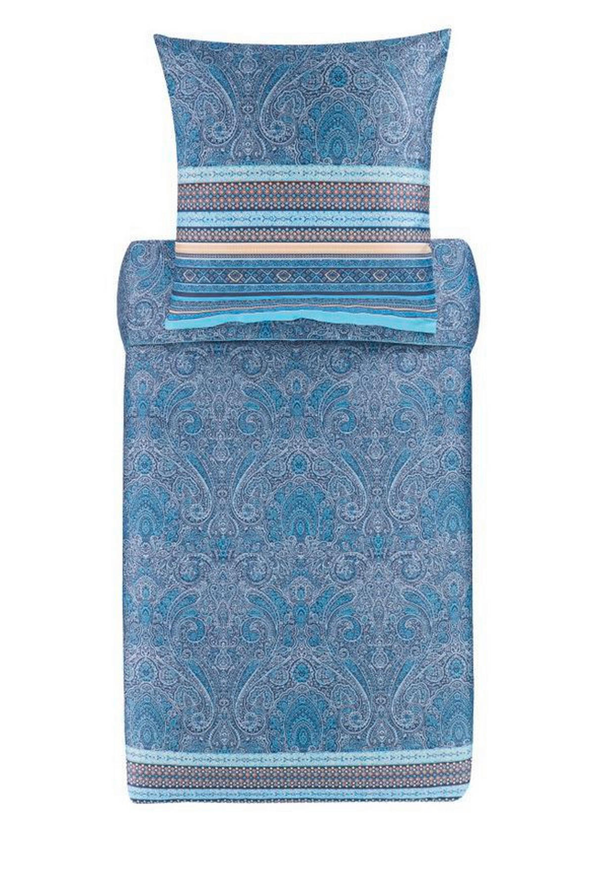 BETTWÄSCHE Maser Satin 200/200 cm  - Blau, Basics, Textil (200/200cm) - Bassetti
