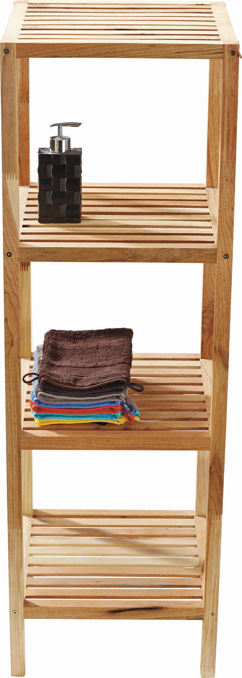 Etajeră Pentru Baie 36/112/36 cm  - culoare lemn de nuc, Basics, lemn (36/112/36cm) - Wenko