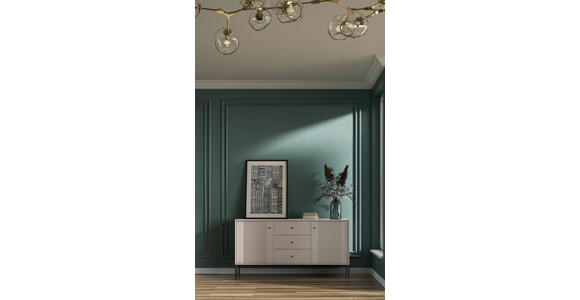 SIDEBOARD Iseo in 154,5/79/39 cm - Kaschmir/Schwarz, Design, Holzwerkstoff/Metall (154,5/79/39cm) - Xora